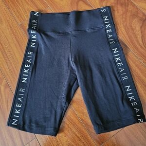 NIKE NSW AIR HIGH RISE BLACK LONG BIKE SHORTS Womens Sz S